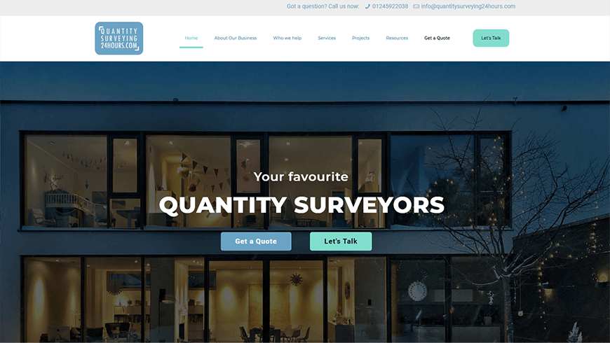 Quantity Surveying Web Site