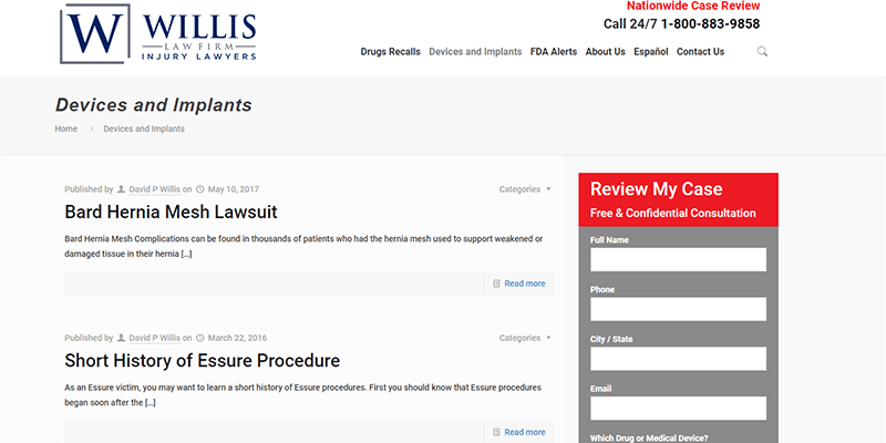 Willis Law Firm website3