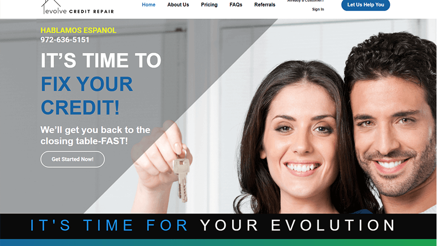 Evolve Credit Repair Website