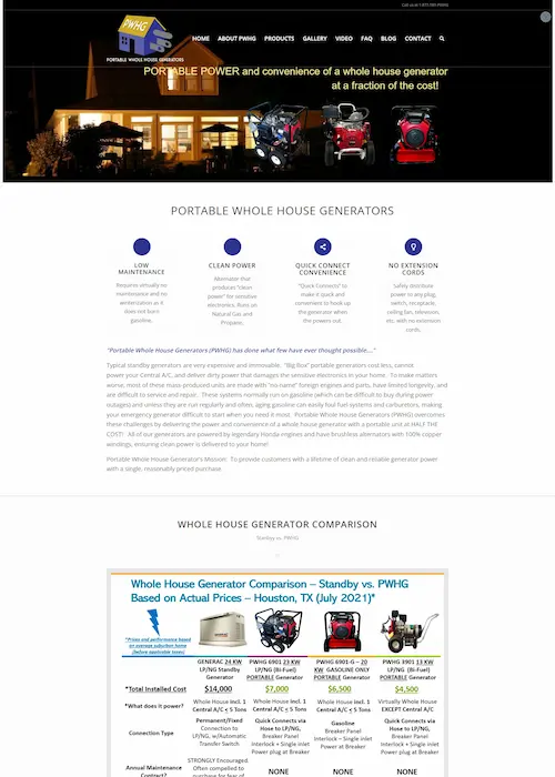 Arco Web Design and Development portablewholehousegenerators.com