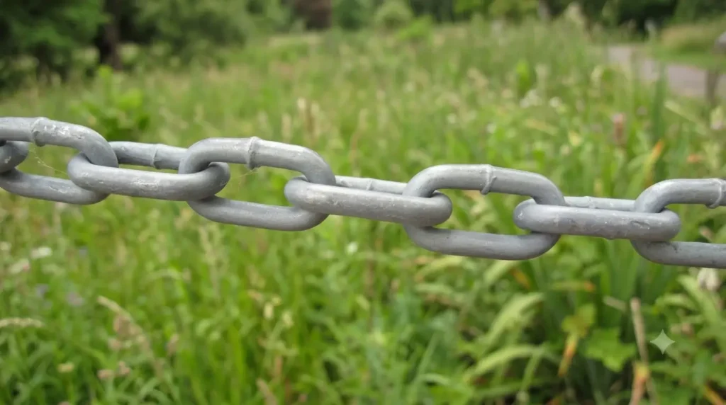 Chain links representing local backlinks connecting a business to its community