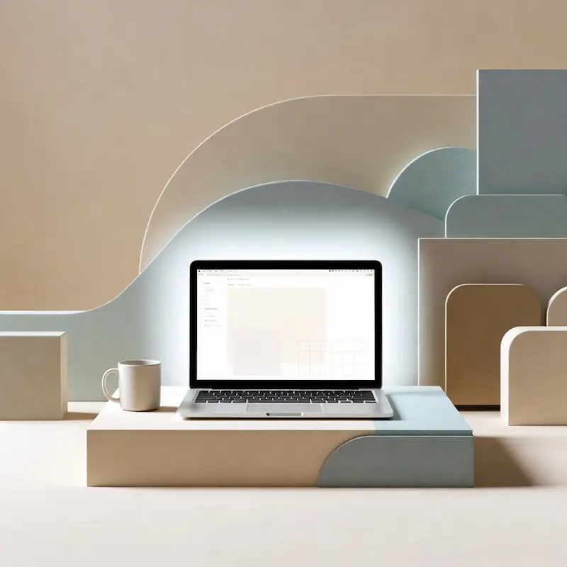 Minimal abstract illustration representing clear thinking in web development