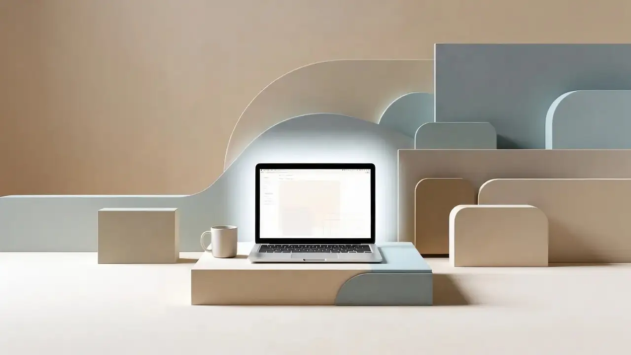 Minimal abstract illustration representing clear thinking in web development